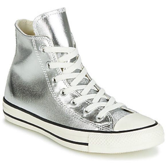silver converse high tops womens